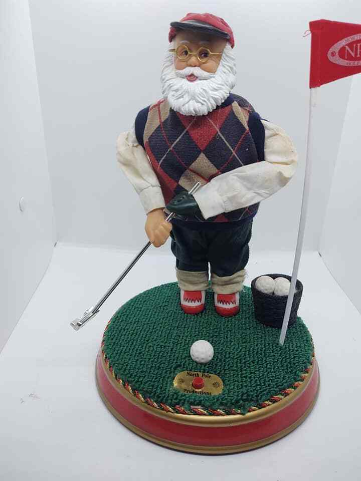Golfing Christmas Santa Animated Battery-Operated Music & Putting Gemmy 12\