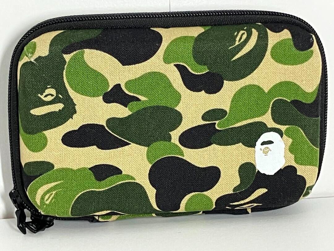 BAPE Mobile Storage Pouch A Bathing Ape Size M Green Camo Travel Pouch from JP