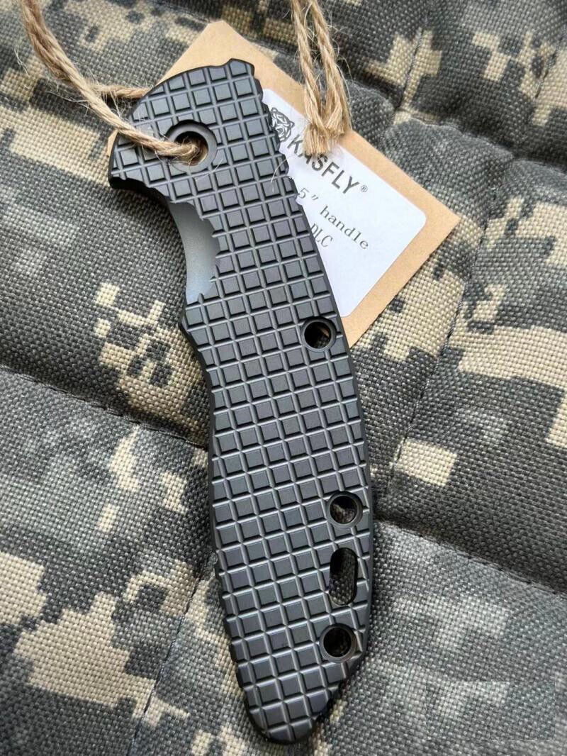 Titanium Scales for Rick Hinderer Knives XM18 3.5” Mosaic Black Diamond Coating