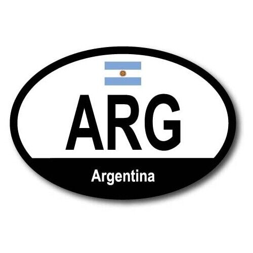 Argentina Argentinian Euro Oval Magnet Decal, 4x6 Inches, Automotive Magnet
