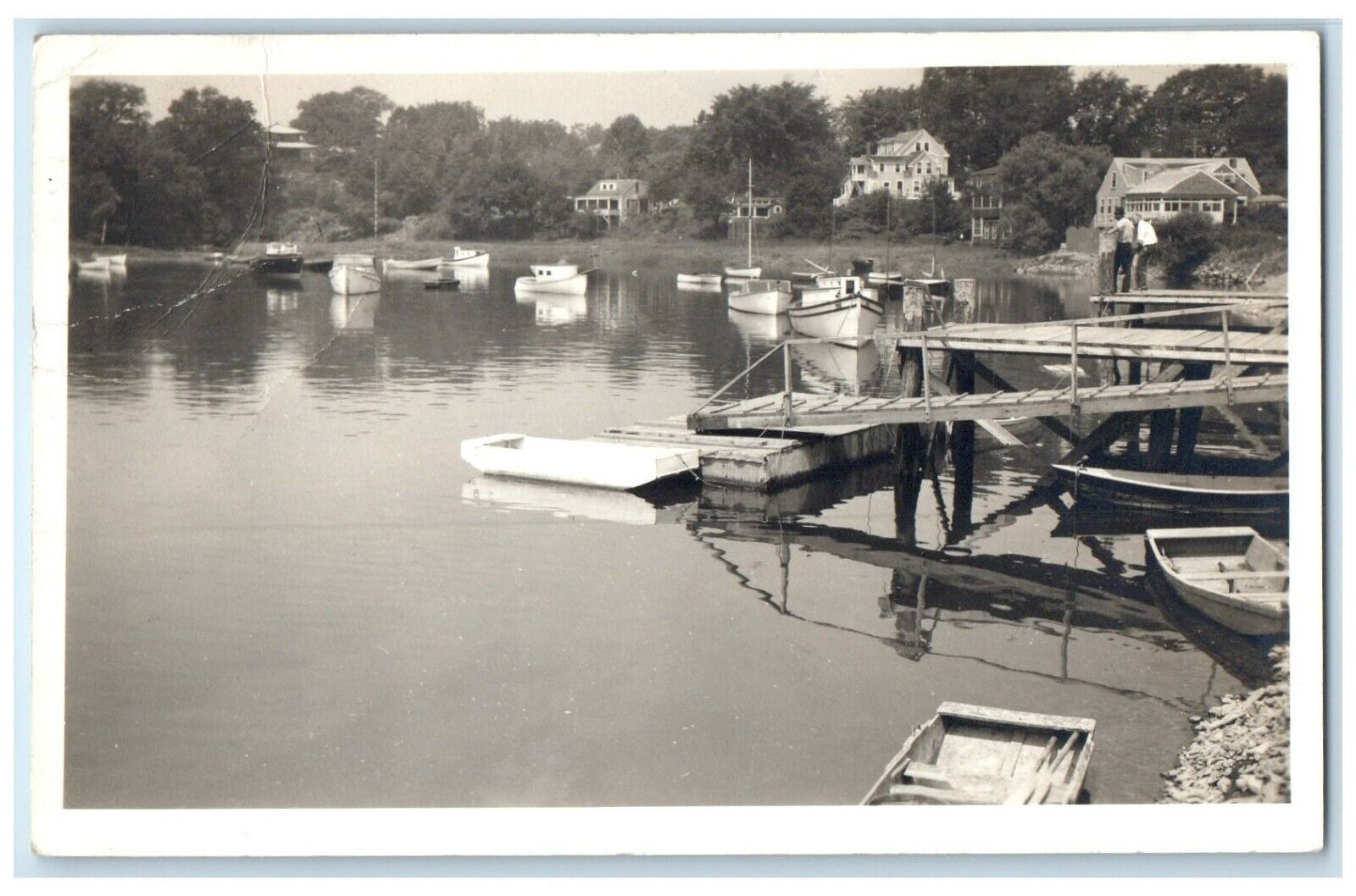 1944 Boat Scene Perkins Cover Ogunquit Maine ME RPPC Photo Vintage Postcard