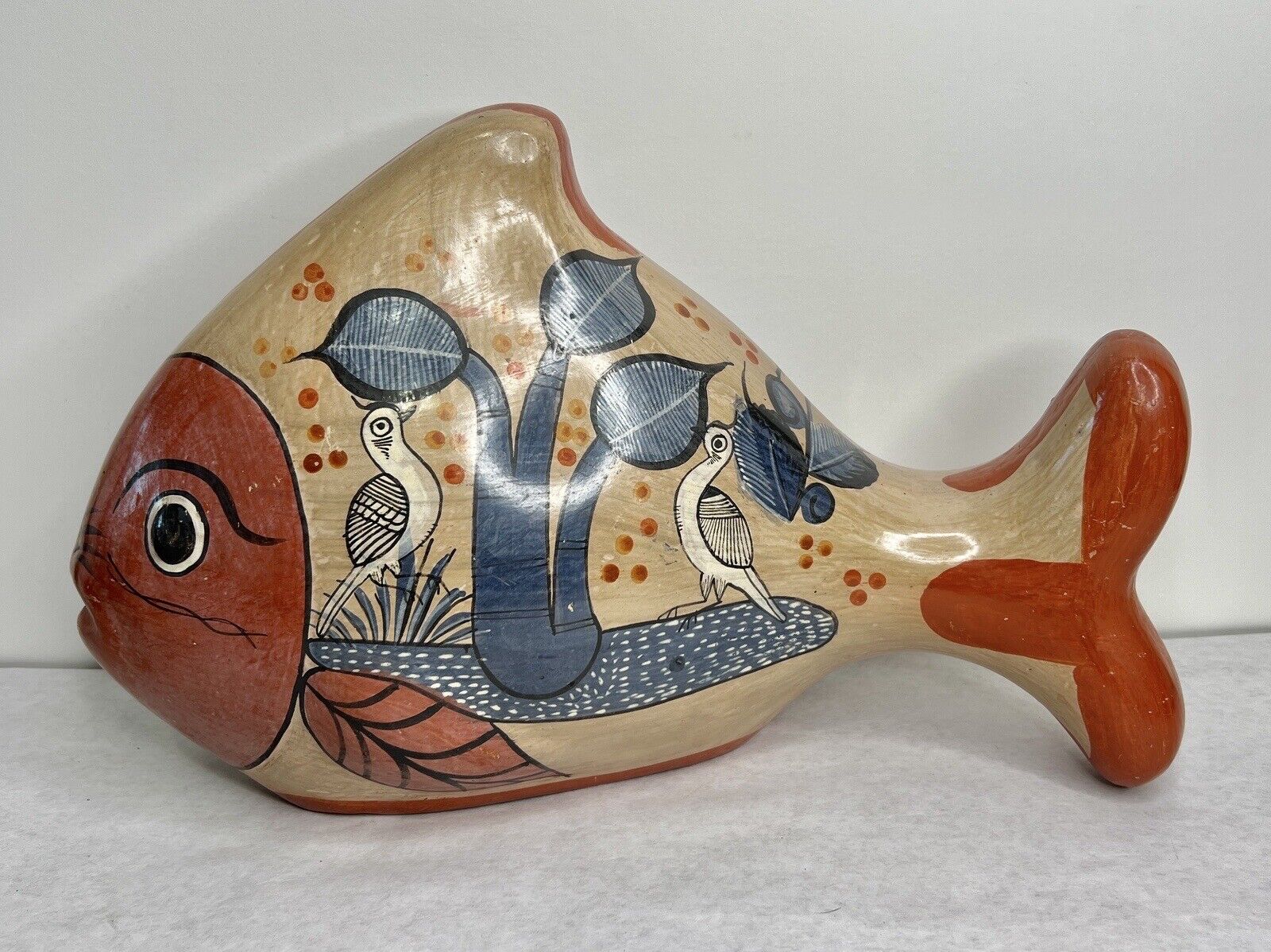 1970\'s Tonala Mexican Pottery Fish Large 17\