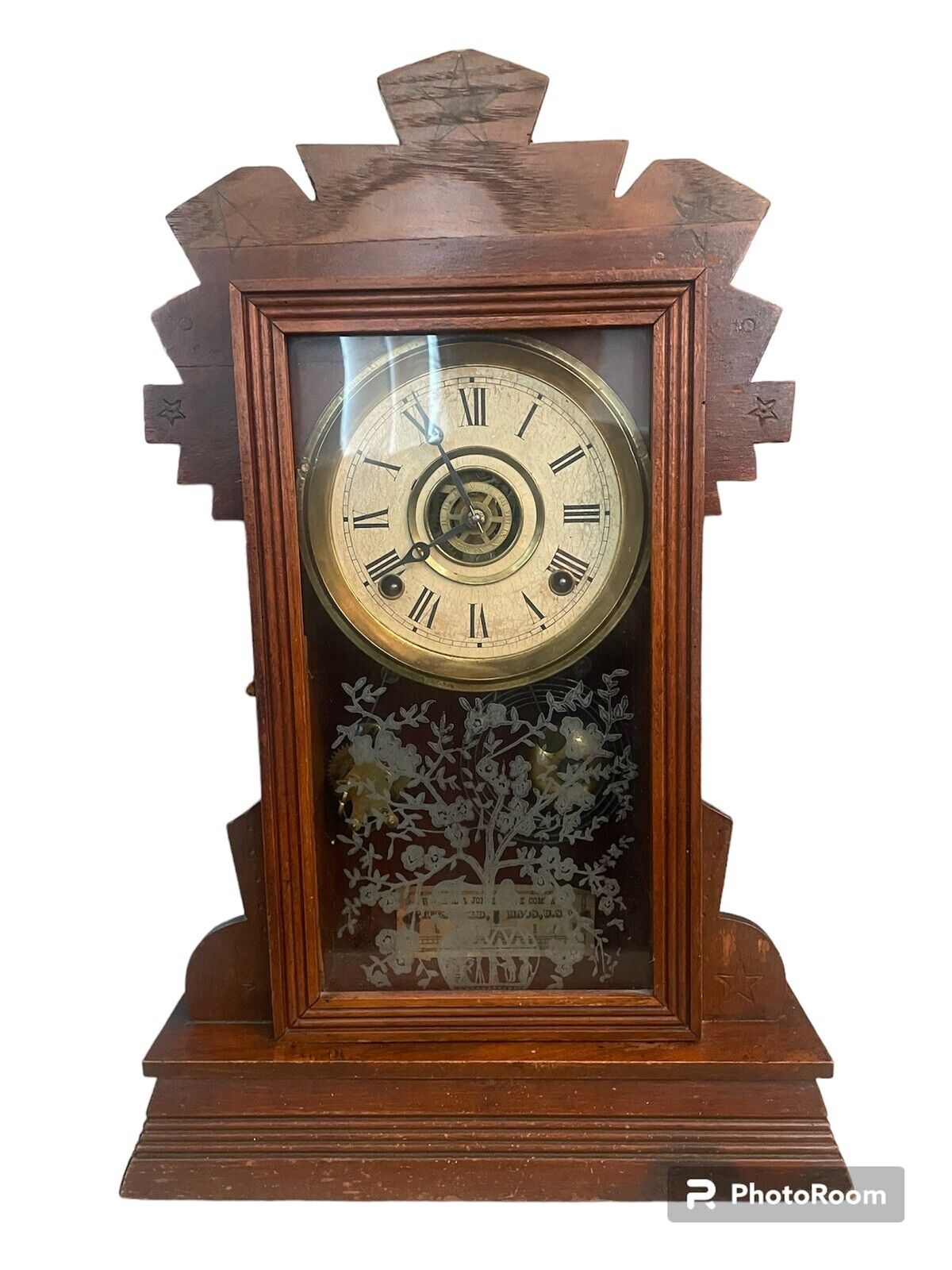 Antique Russell And Jones Clock Company- Working Condition-