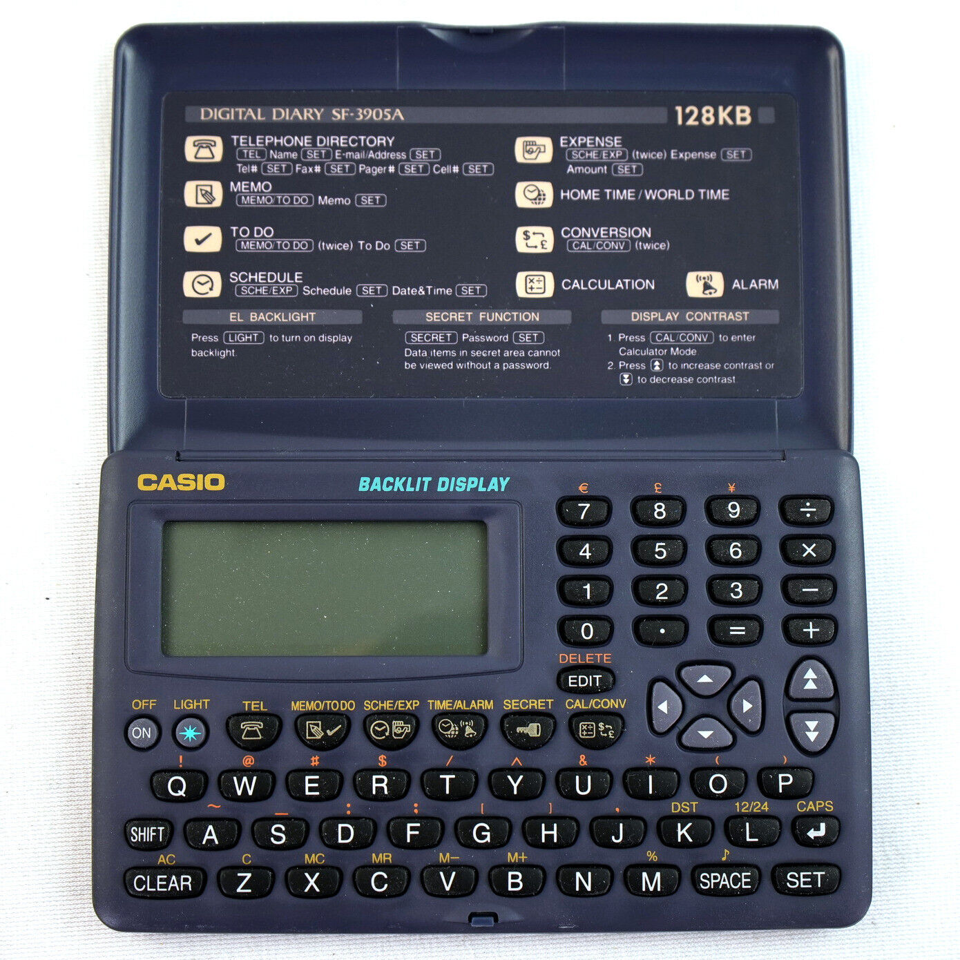 Vintage 90s Casio Digital Diary SF-3600A 64KB Backlit Display 1990s Backlight