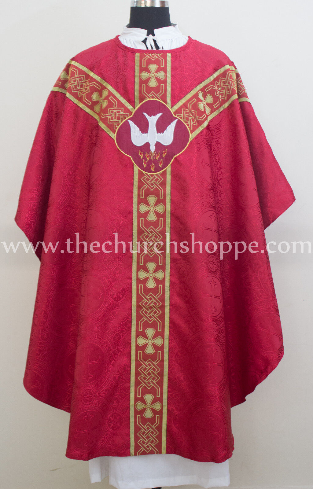  Gothic Red Holy Spirit vestment and stole set ,Gothic chasuble,casula,casel