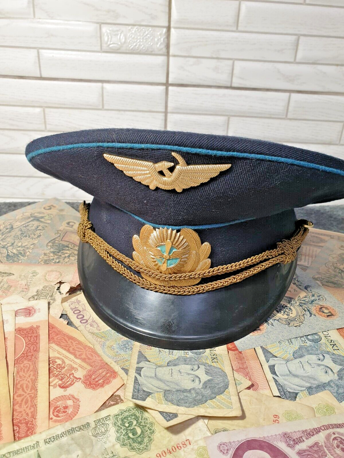 Soviet vintage military cap Navy pilot\'s cap. Original USSR Russia. Old