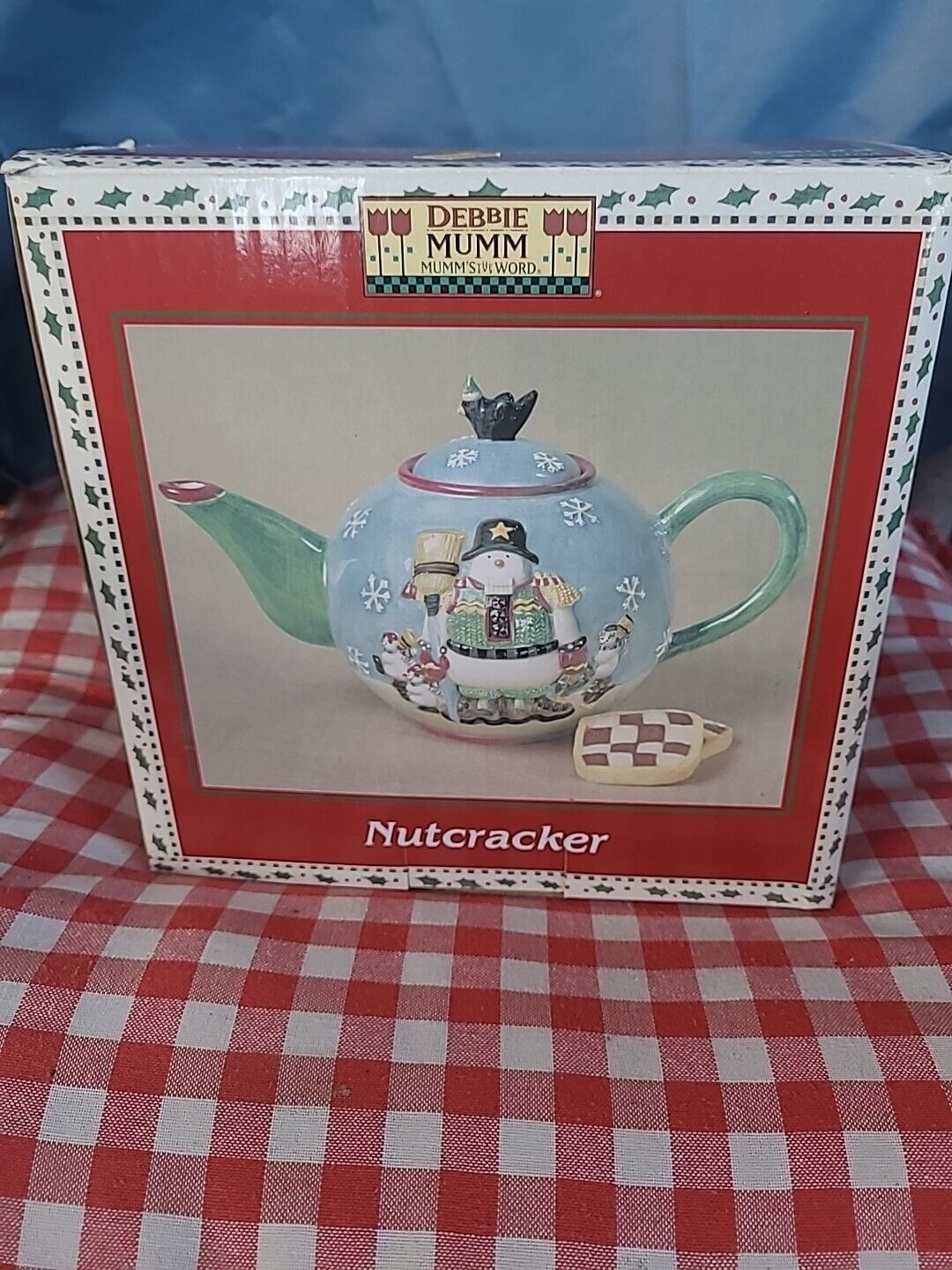 Debbie Mumm Christmas Nutcracker Earthenware Mini Teapot Sakura NIB
