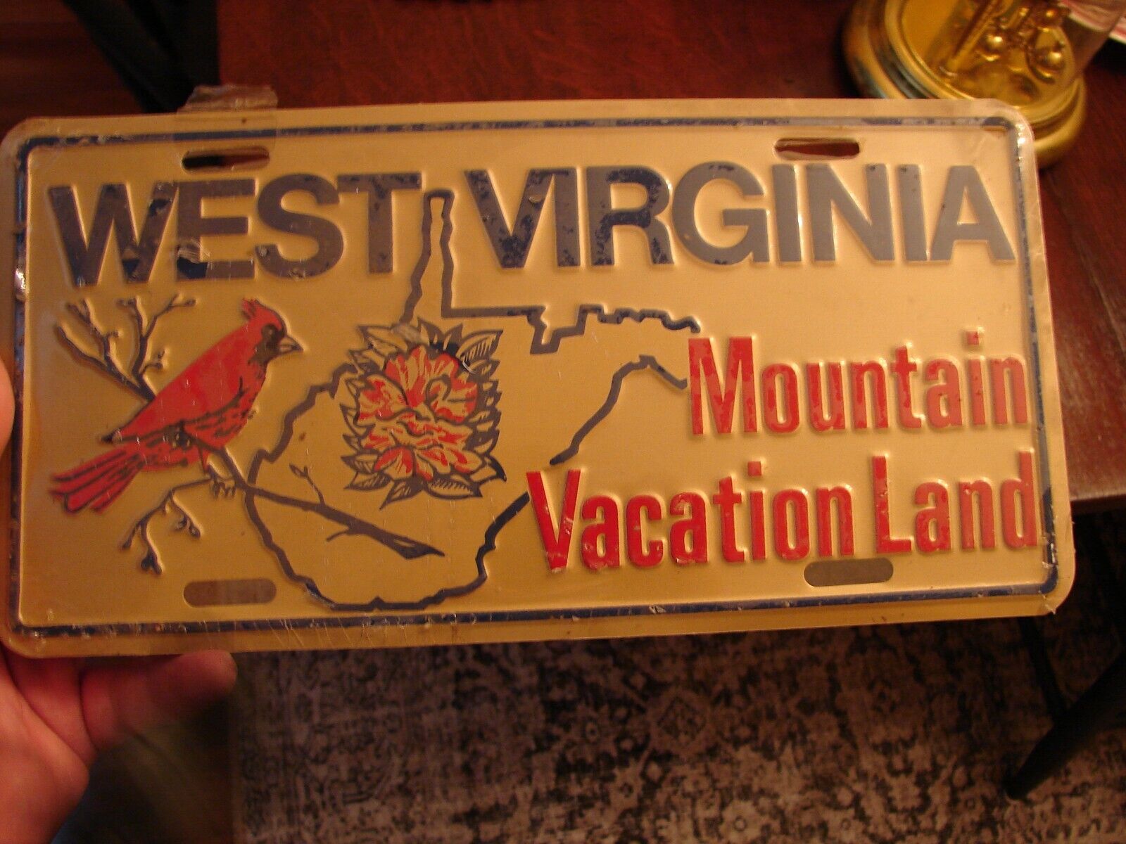 Vintage NOS West Virginia Cardinal License Plate Mountain Vacation Land Sealed 