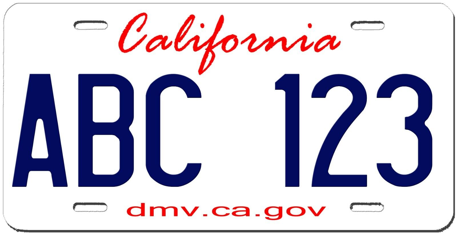 California Custom Personalized License Plate Novelty Automobile Accessory