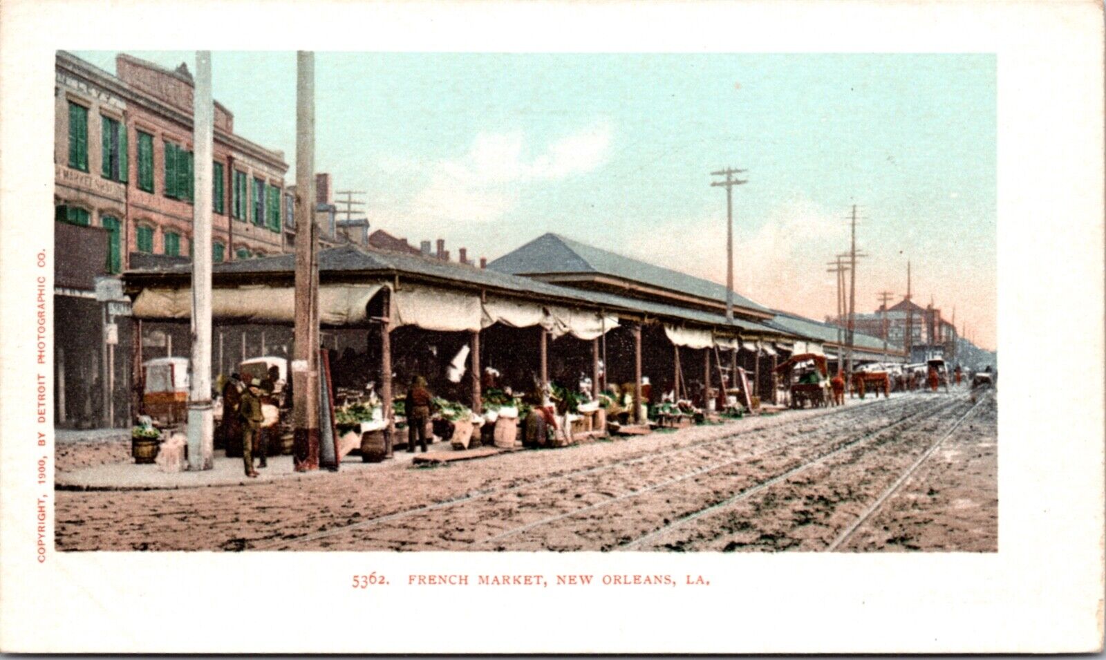 Postcard French Market in New Orleans, Louisiana