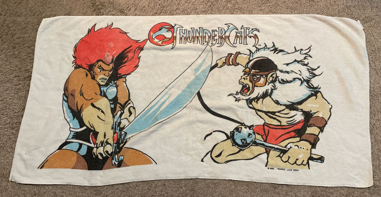 Vintage 1985 Thundercats Cartoon TV Show Beach Towel 52\