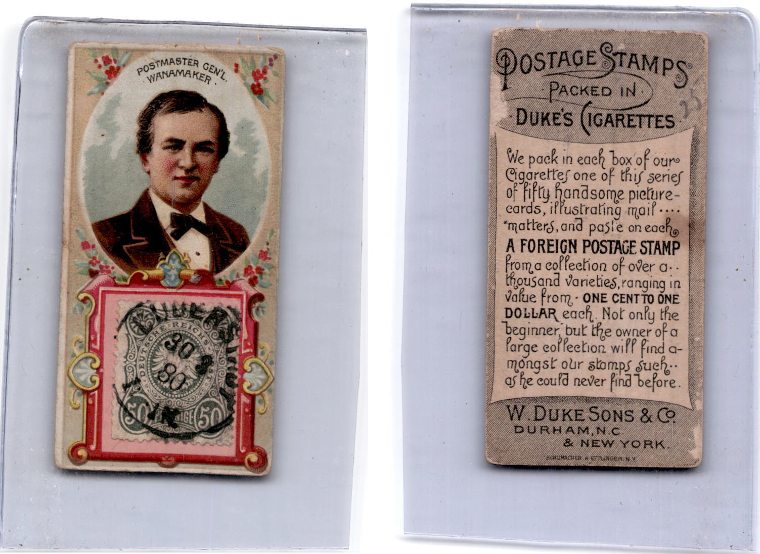 N85 Duke, Postage Stamps, 1889, Postmaster Gen'l Wanamaker (B67)