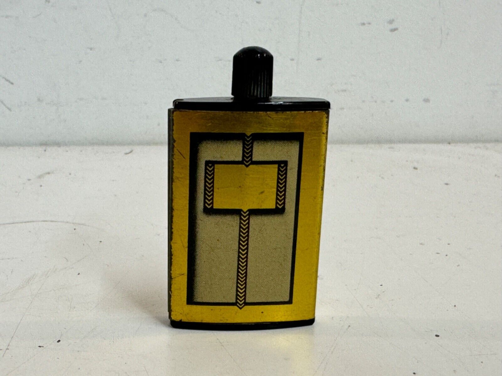 Vintage Match King Gold and Black Art Deco Style Permanent Match Lighter