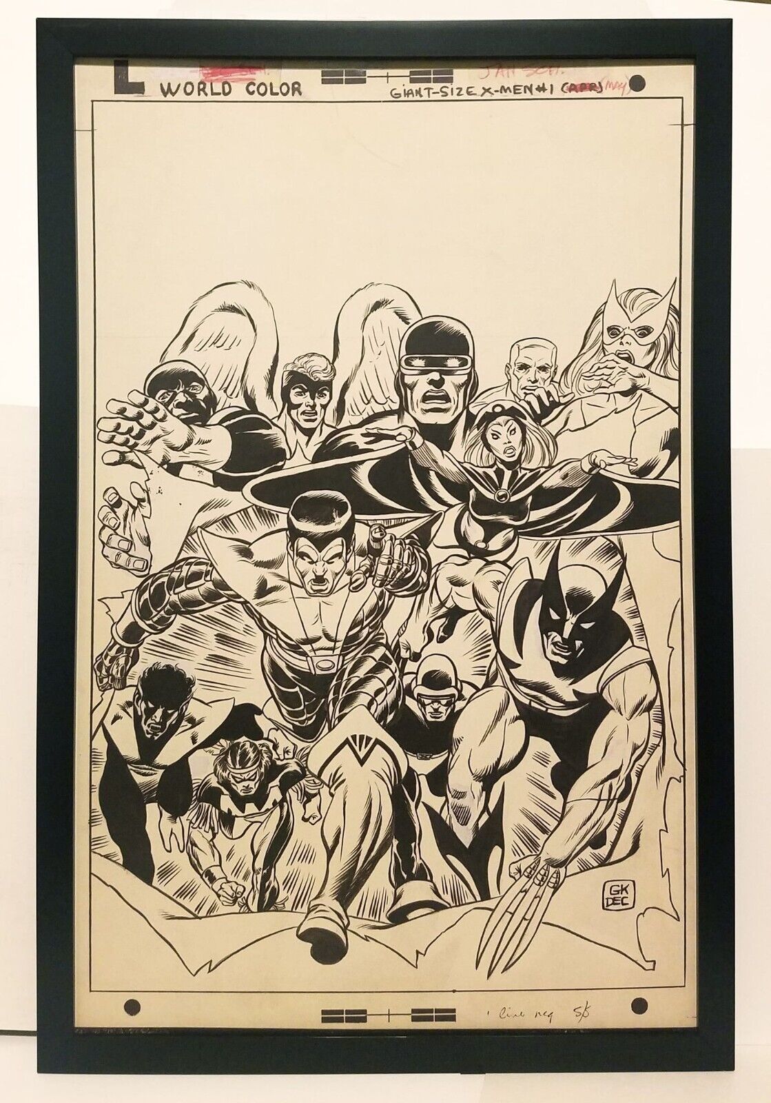 Giant Size X-Men #1 by Gil Kane 11x17 FRAMED Original Art Poster Marvel Comics