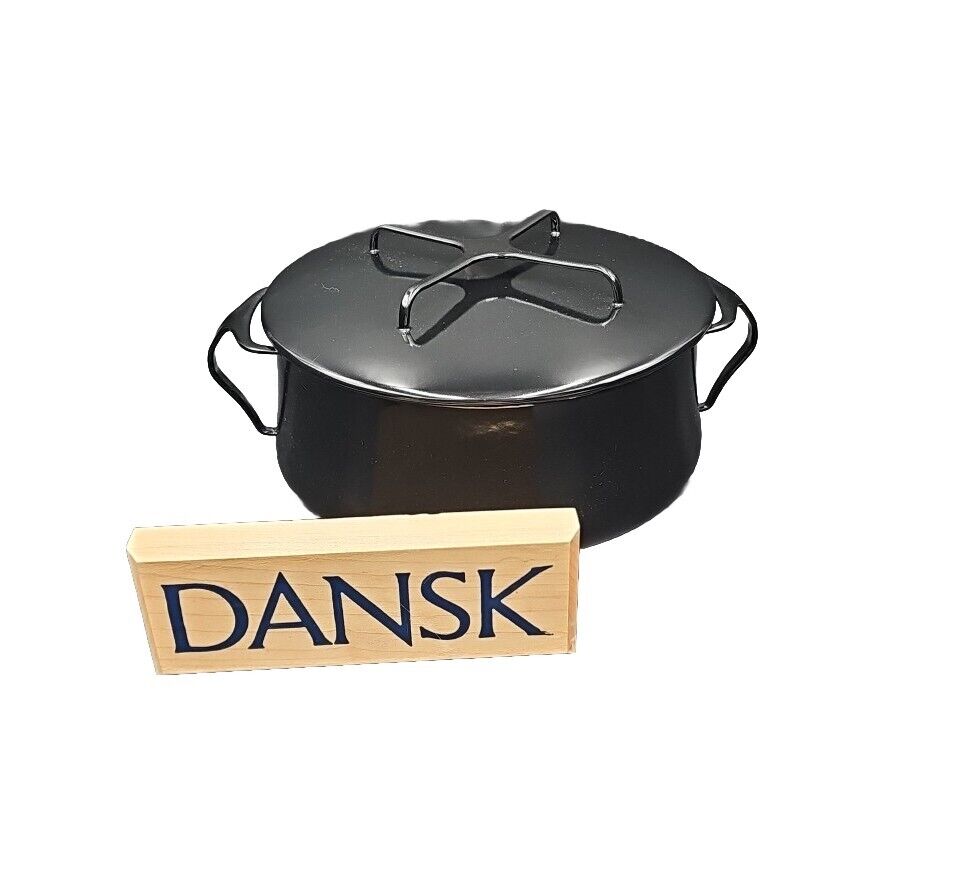 Dansk KOBENSTYLE BLACK 6qt Metal Casserole & Lid EXCELLENT RARE MCM