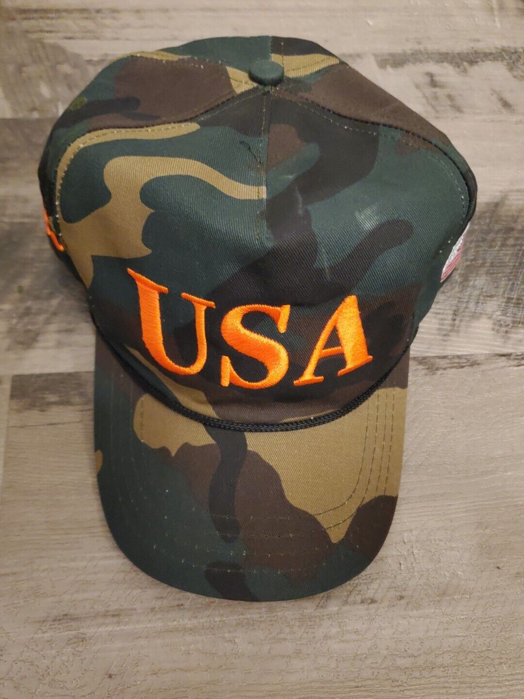 DONALD TRUMP OFFICIAL USA HAT  - AUTHENTIC Green Camo and Orange NEW