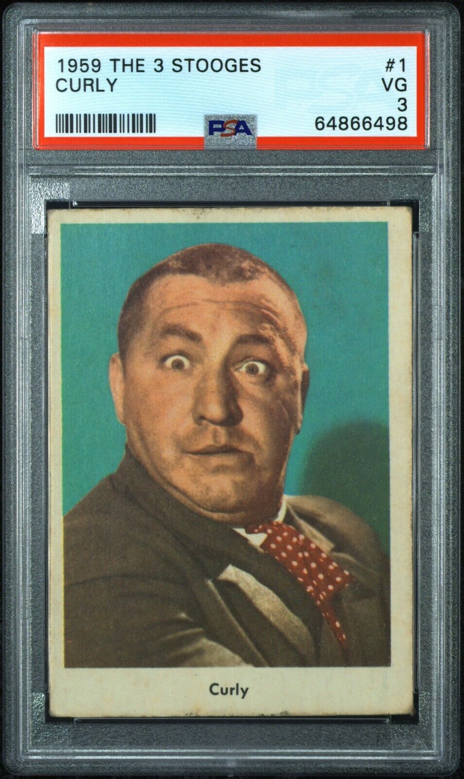 1959 Fleer The 3 Three Stooges PORTRAIT Curly #1 PSA 3 Very Good Key Card in Set