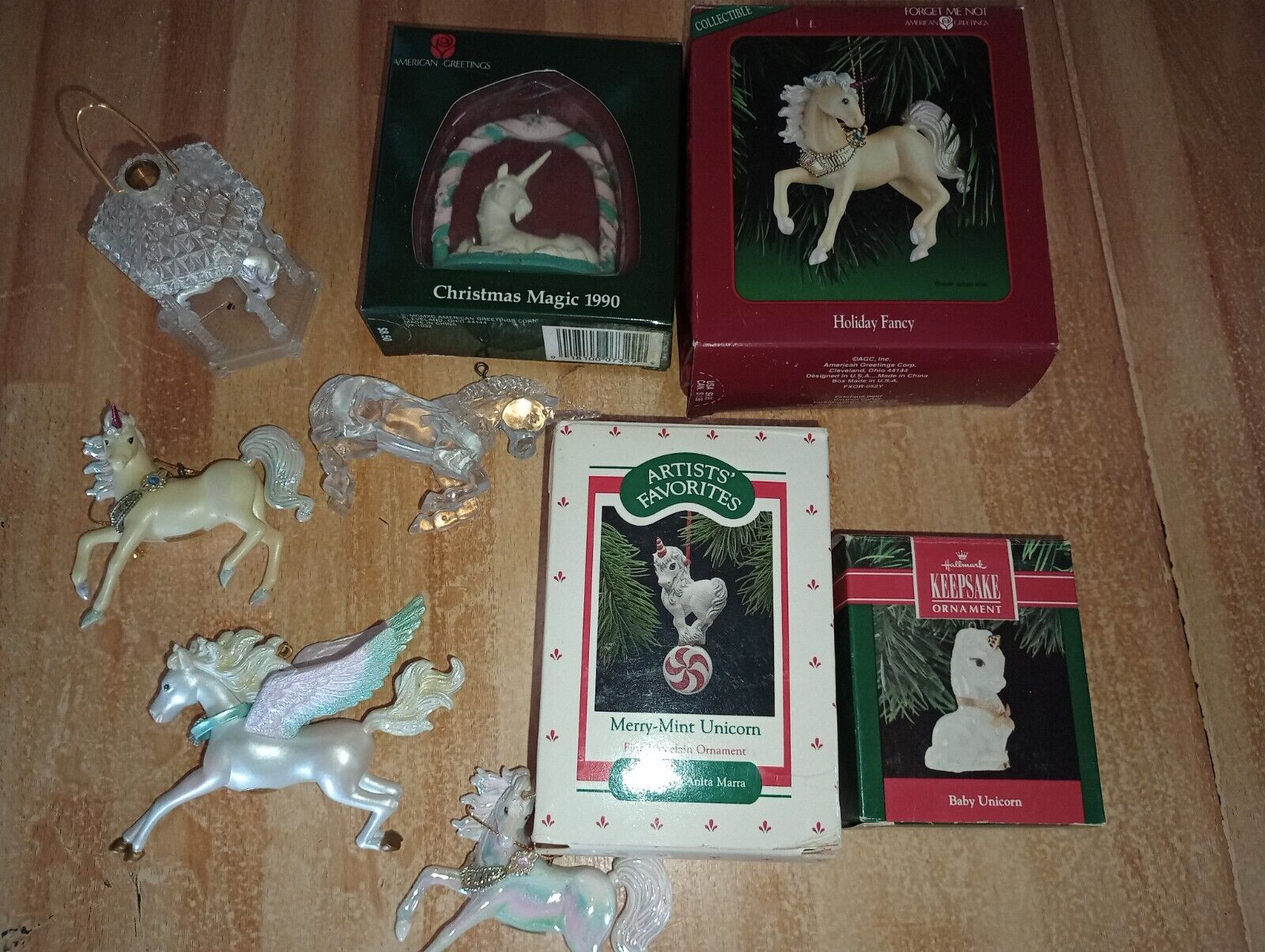 Lot Of Hallmark Vintage Unicorn Ornaments