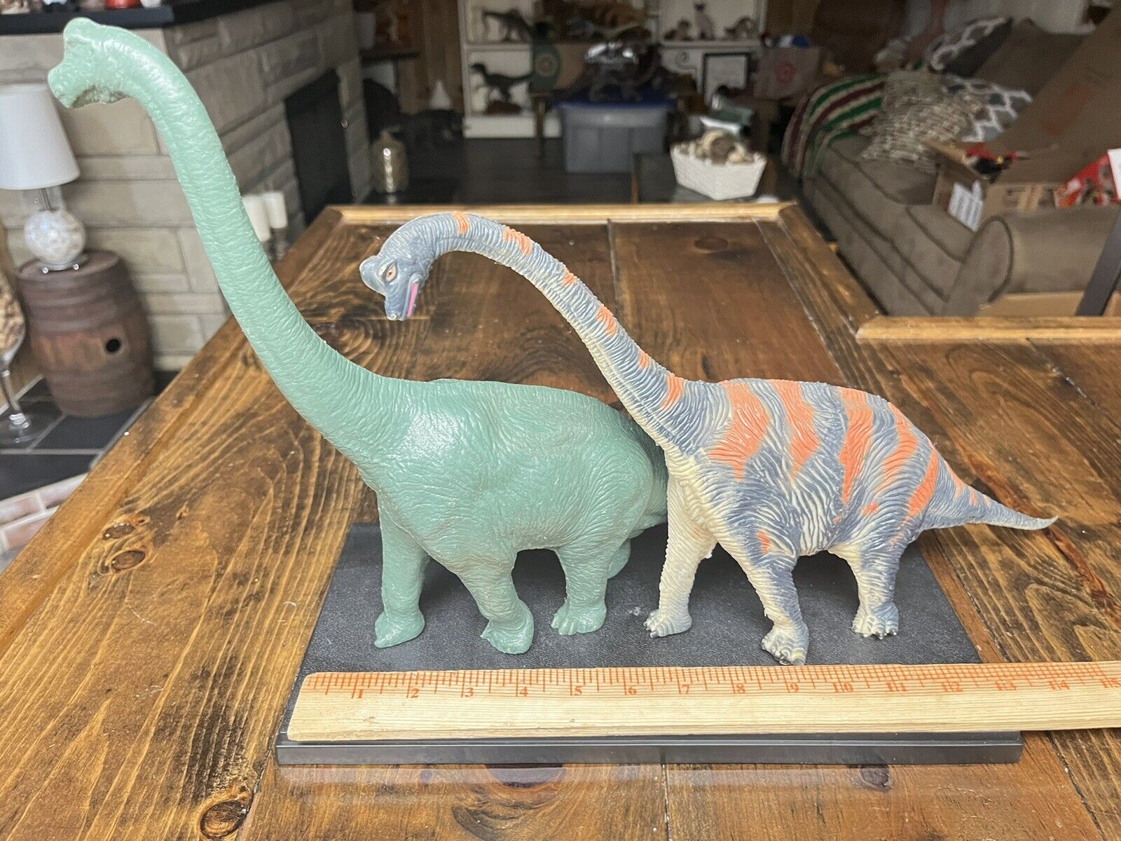 Invicta British Museum huge Brachiosaurus dinosaur model with Larami counterpart