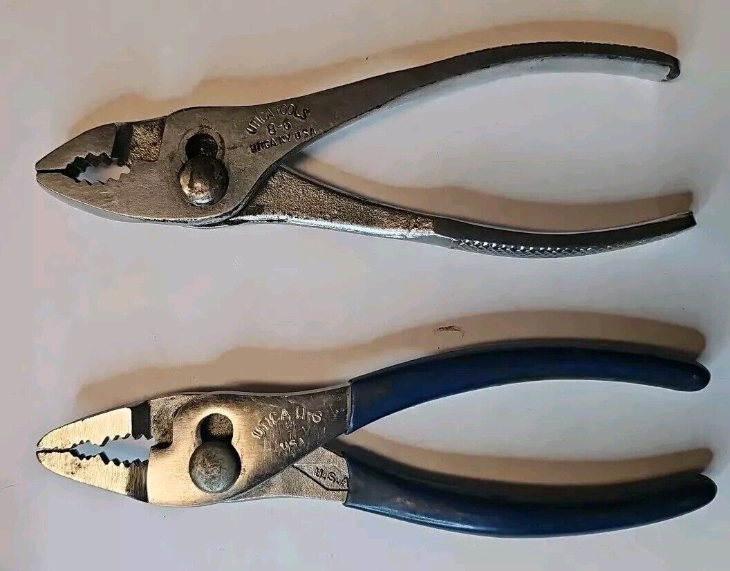 Vintage Utica Slip Joint Pliers # 8-6 &11-6   Made in USA