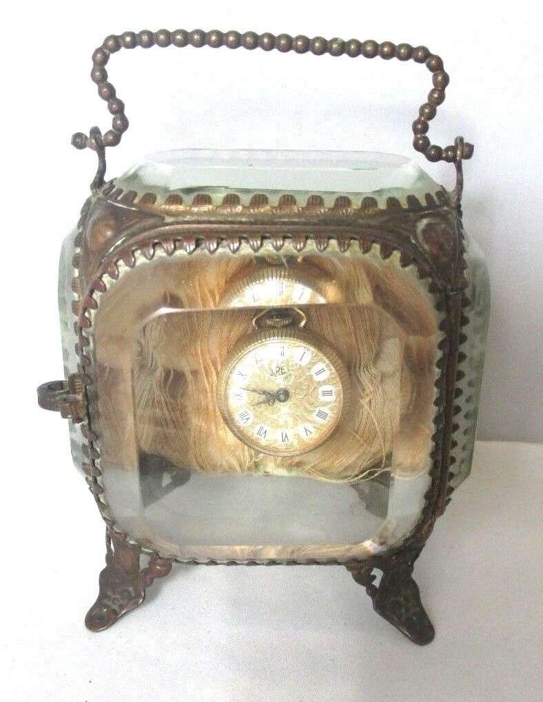 PALAIS ROYAL French Jewelry Box w/ WATCH & GILT SURROUND c1800 original ANTIQUE