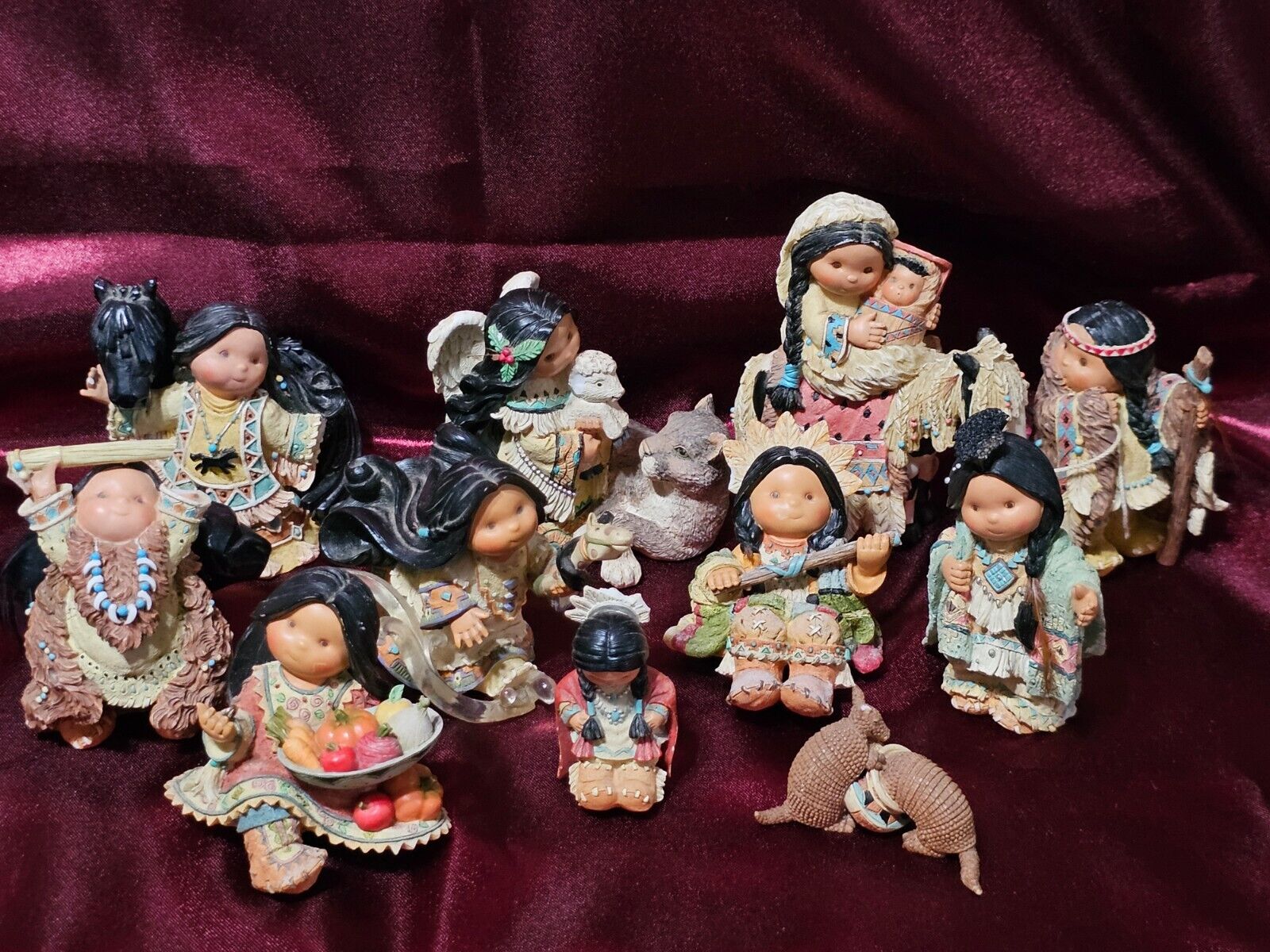 LOT OF 10 VINTAGE ENESCO FRIENDS OF THE FEATHER ASSORTED FIGURINES