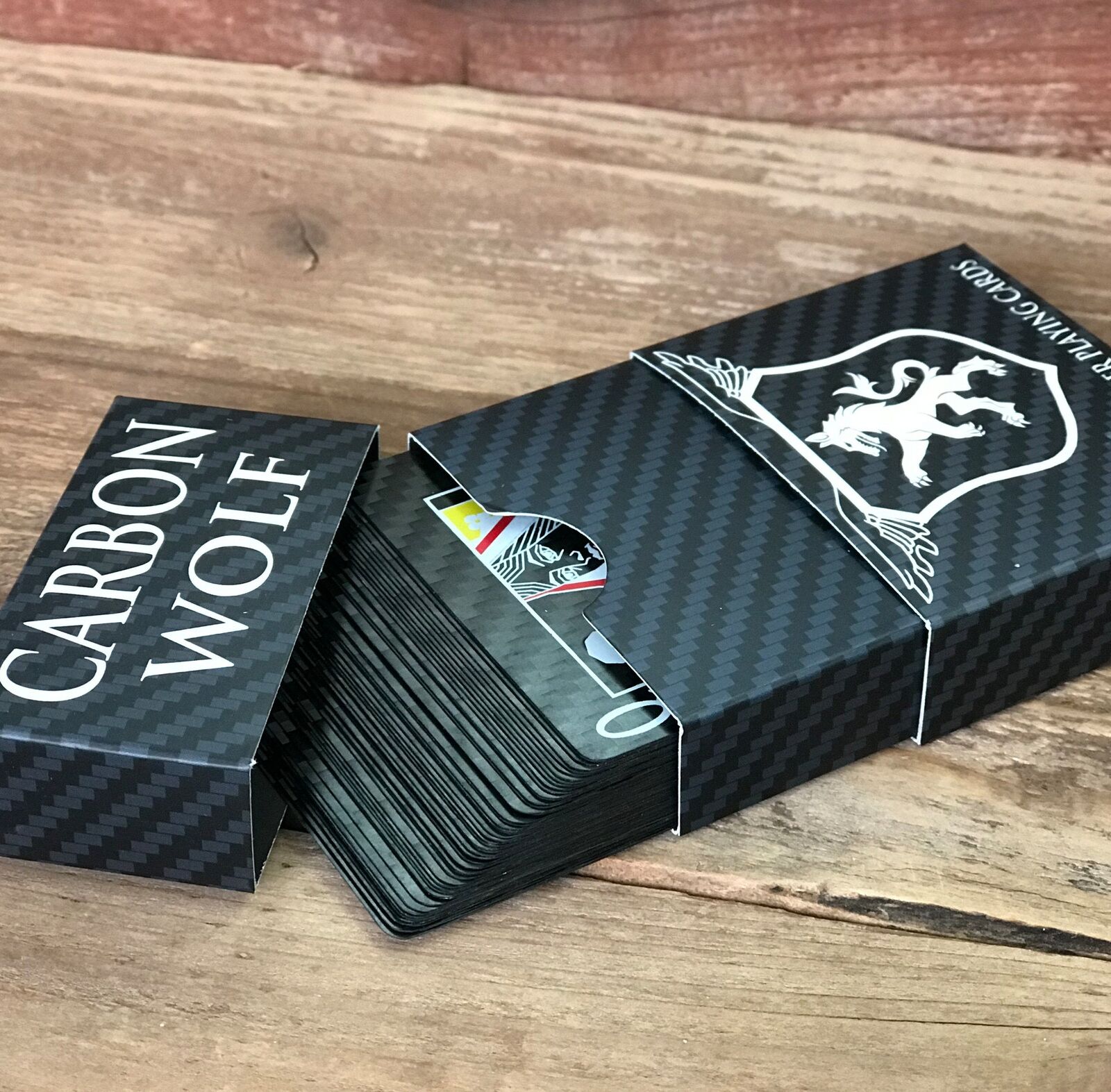 Carbon Fiber Wolf Playing Cards