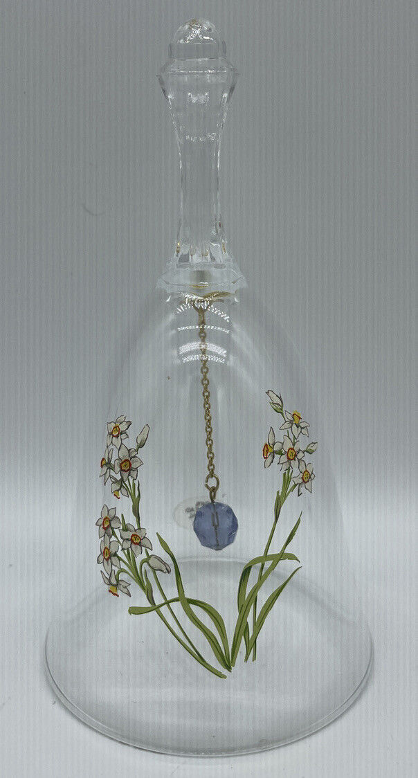 Vintage 24% Lead Crystal Avon Peridot August Birthstone Flower Bell