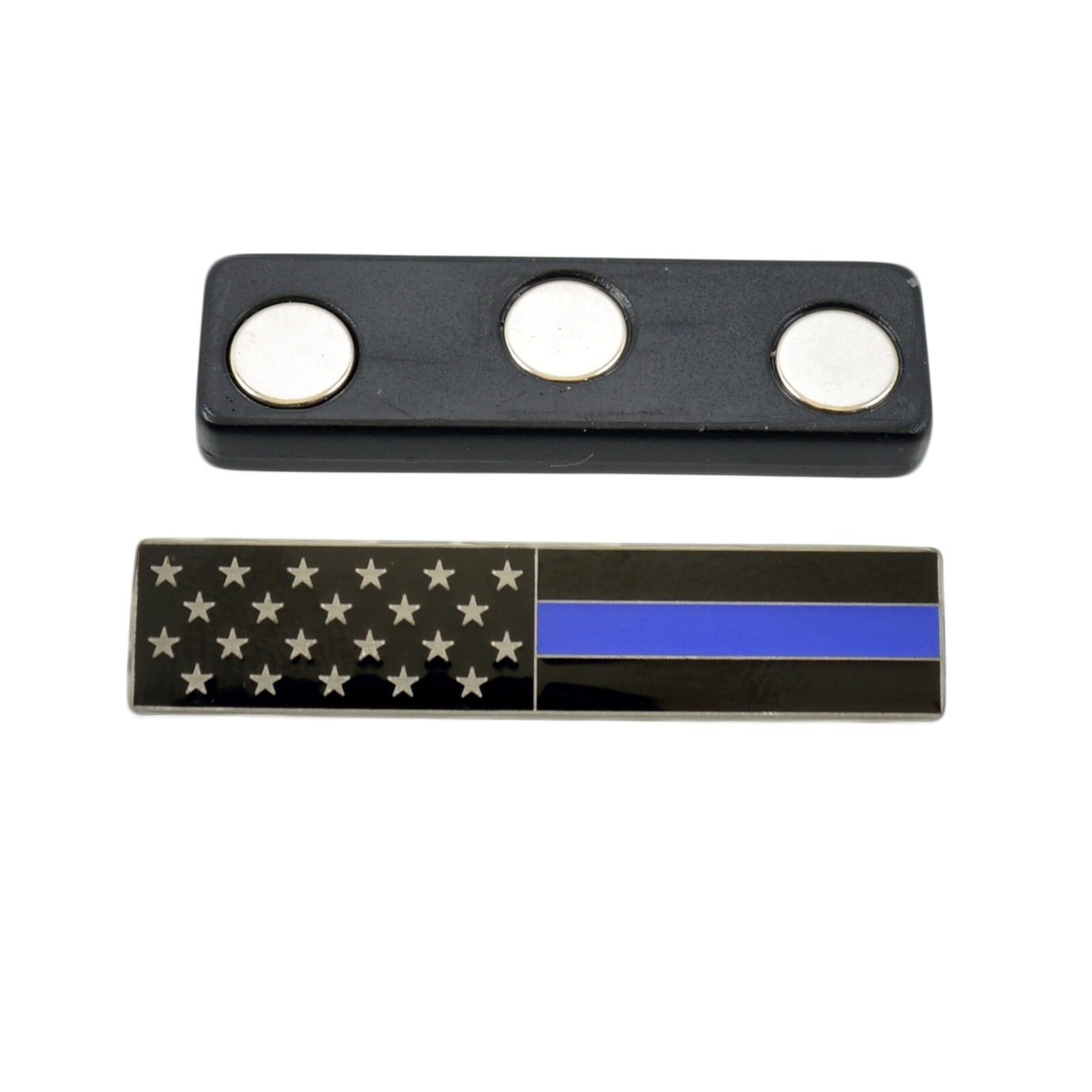 Magnetic Subdued American Flag Blue Line Police Citation Bar Mourning Band