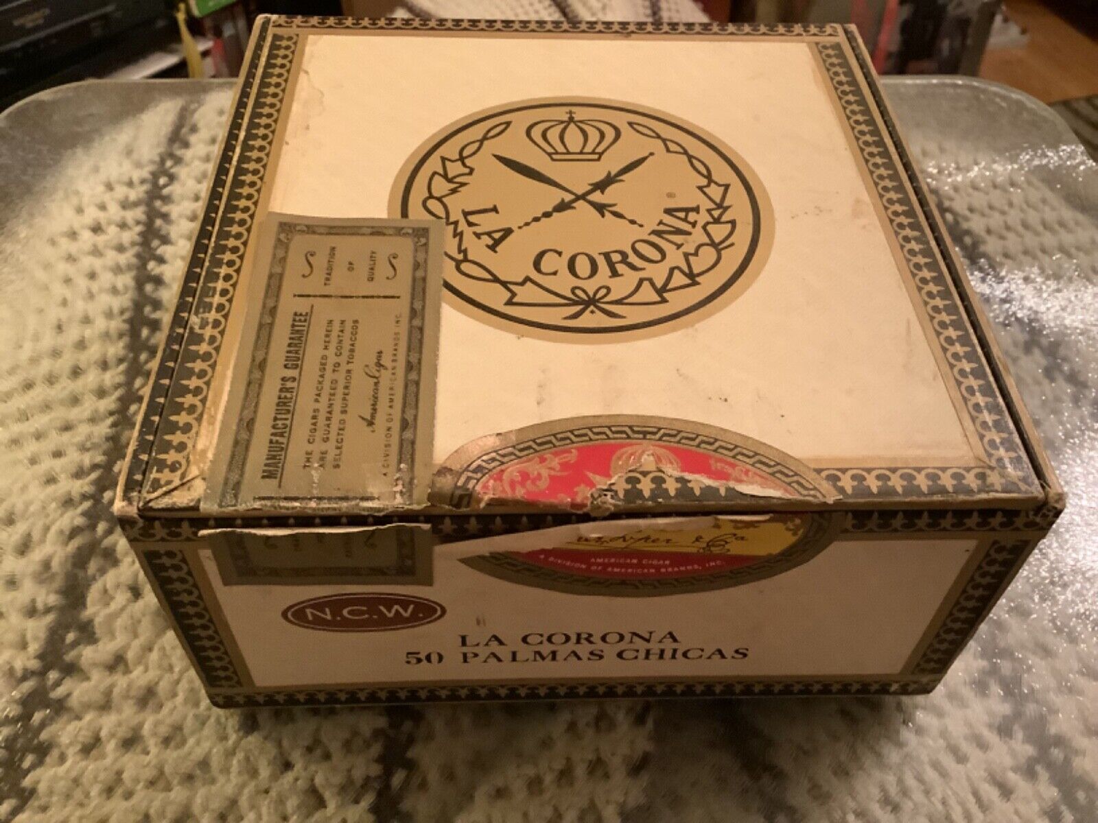 Vintage La Corona Palmas Chicas Cigar N.C.W. Box