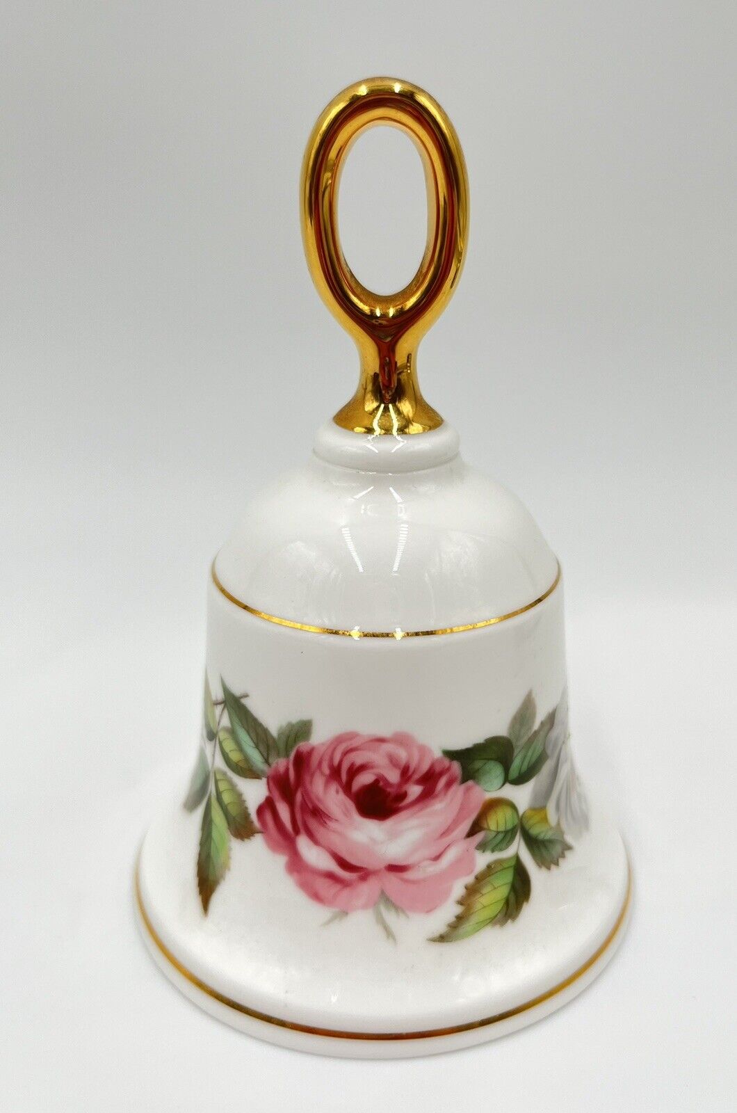 Danbury Mint Floral Flower Bell Fine Bone China Hand Painted Vintage England