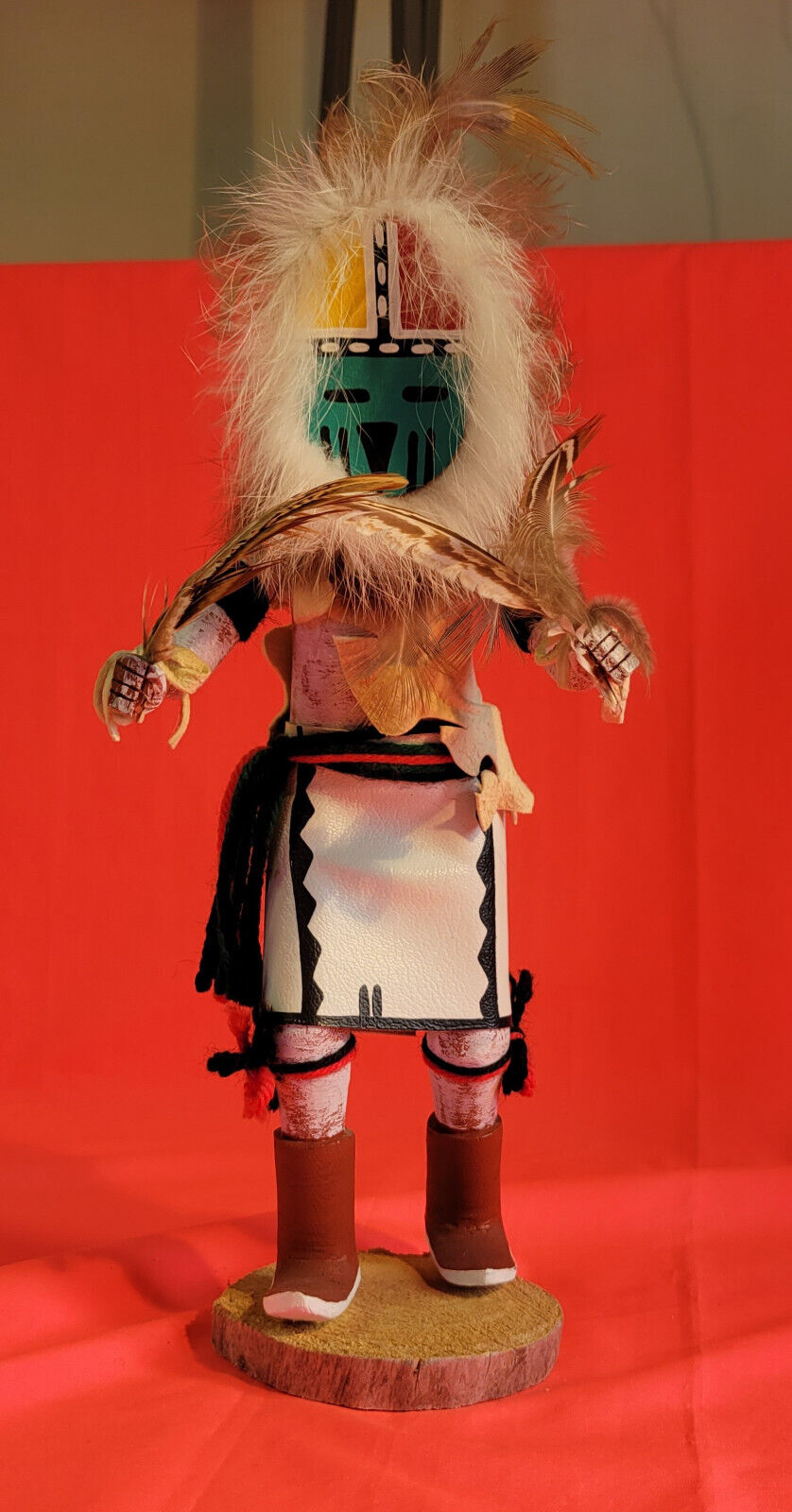 Native American Sun Face Hopi Kachina Doll  11.5” Tall  Signed L. Moore