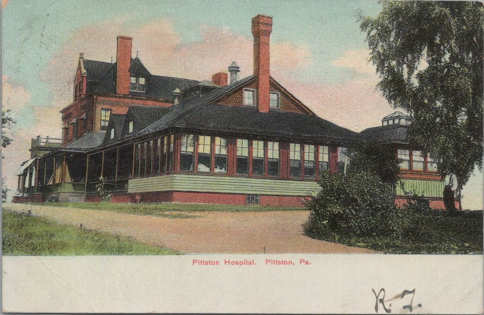 Postcard Pittston Hospital Pittston PA 1908