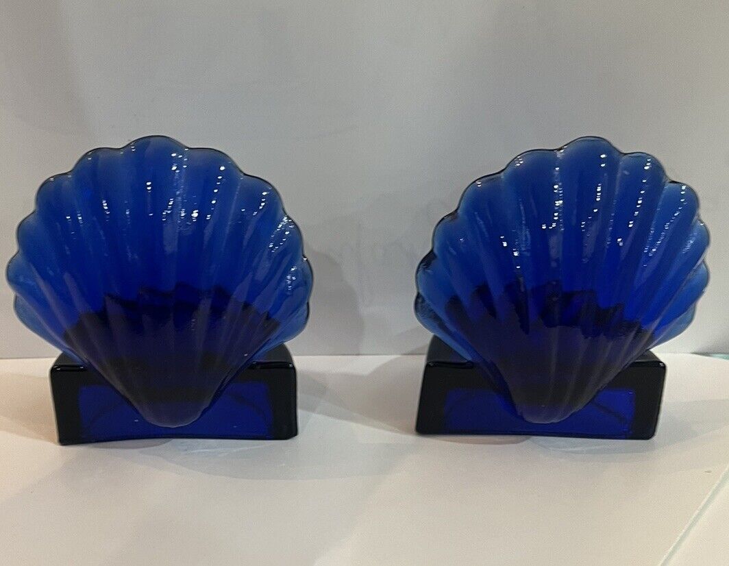 Cobalt Glass VTG Sea Shell/Nautical Votive Holders  Summer Decor Taiwan