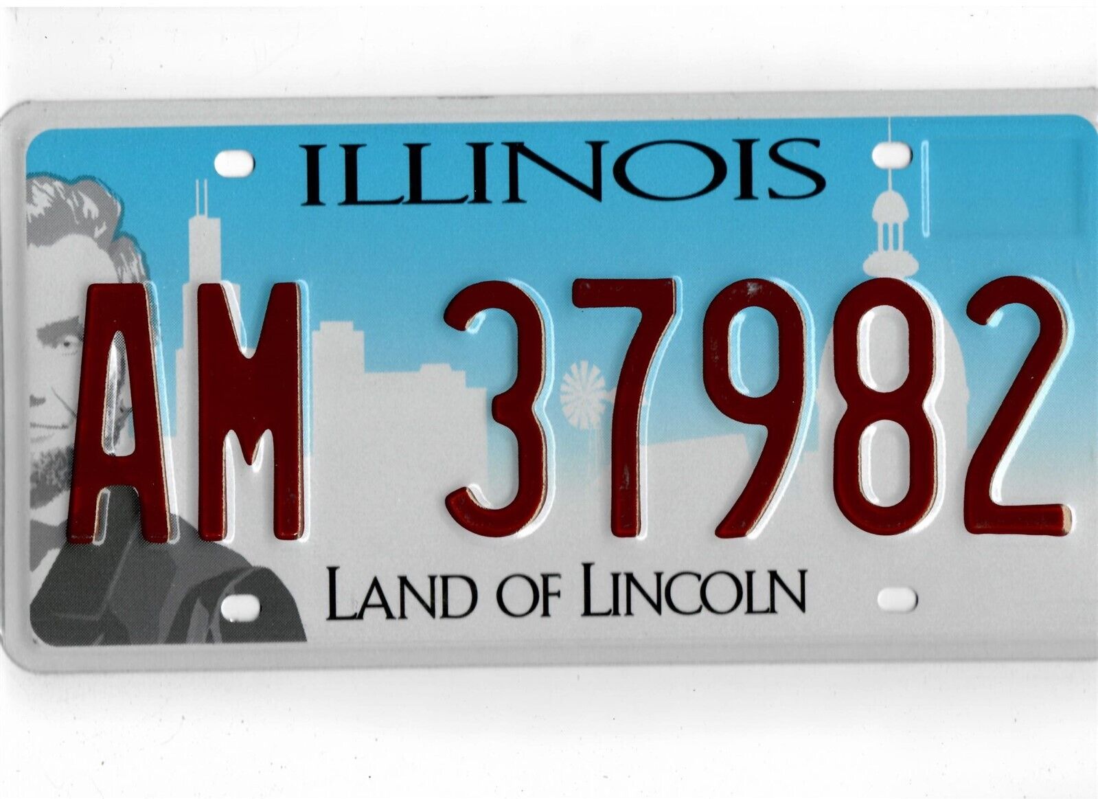 EXPIRED ILLINOIS LICENSE PLATE LAND OF LINCOLN RANDOM LETTERS/NUMBERS NICE