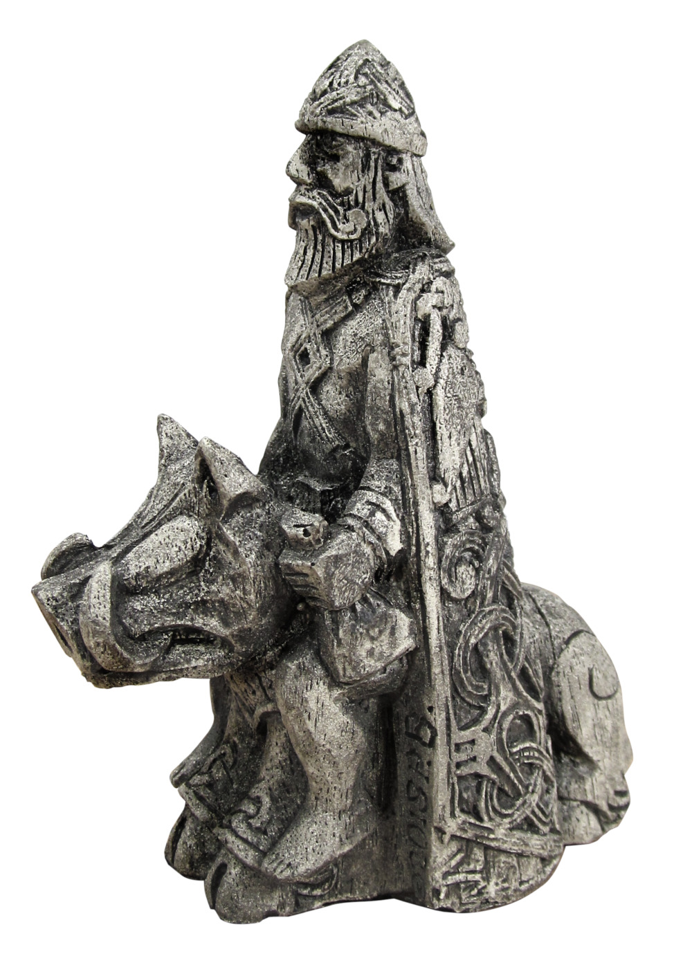 Freyr Figurine - Stone Finish - Norse God of Harvest Viking Statue Dryad Design