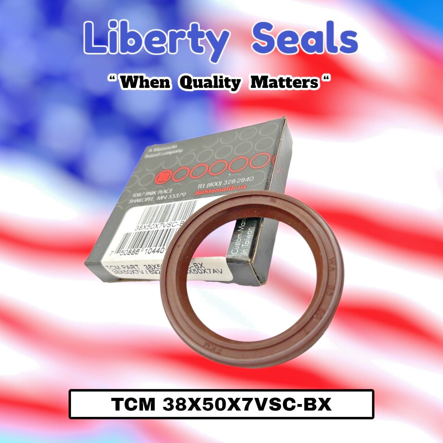 TCM 38X50X7VSC-BX FKM/Carbon Steel Oil Seal SC Type. By Liberty Seals Inc.