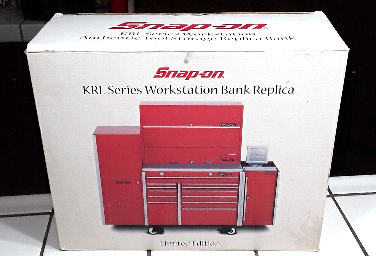 2001 SNAP-ON Tools KRL Workstation 1:8 Die Cast Replica COIN BANK Opened Box RED