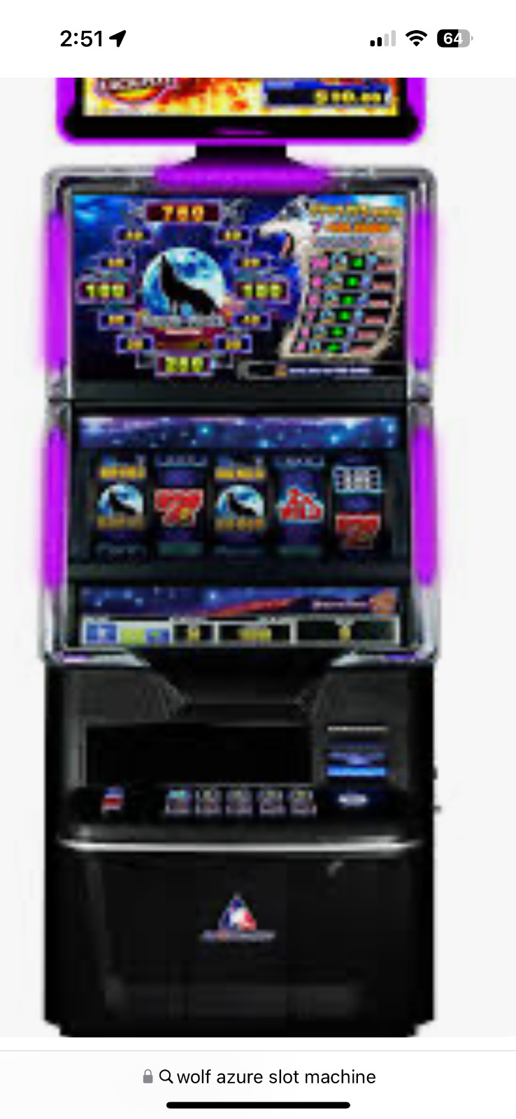 slot machine howling wolf used in great condition