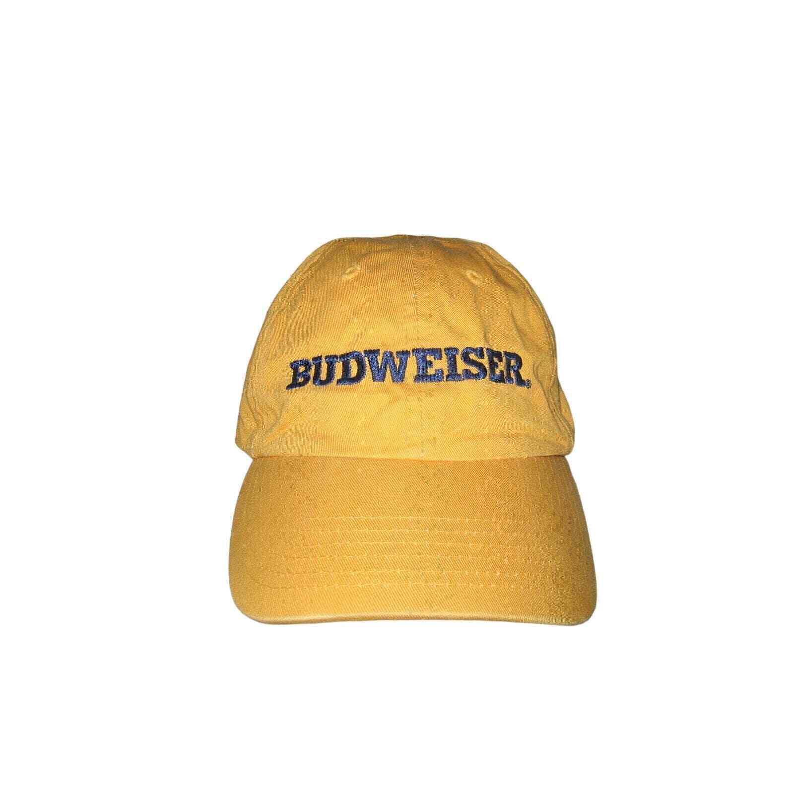VTG Bud King of Beers Budweiser Baseball Hat Beer Adult One Size Yellow Spellout