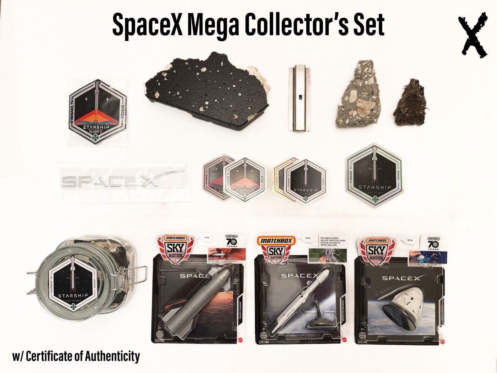 SpaceX Mega Collector’s Set - Starship S24 Heat Tile Dragon Super Heavy & More