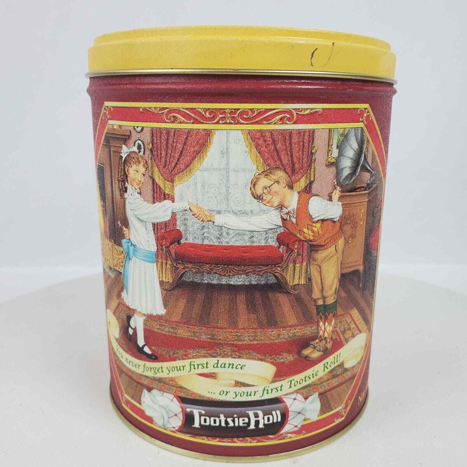 Vintage Tootsie Roll Tin EMPTY 6x5 Inch Collectible