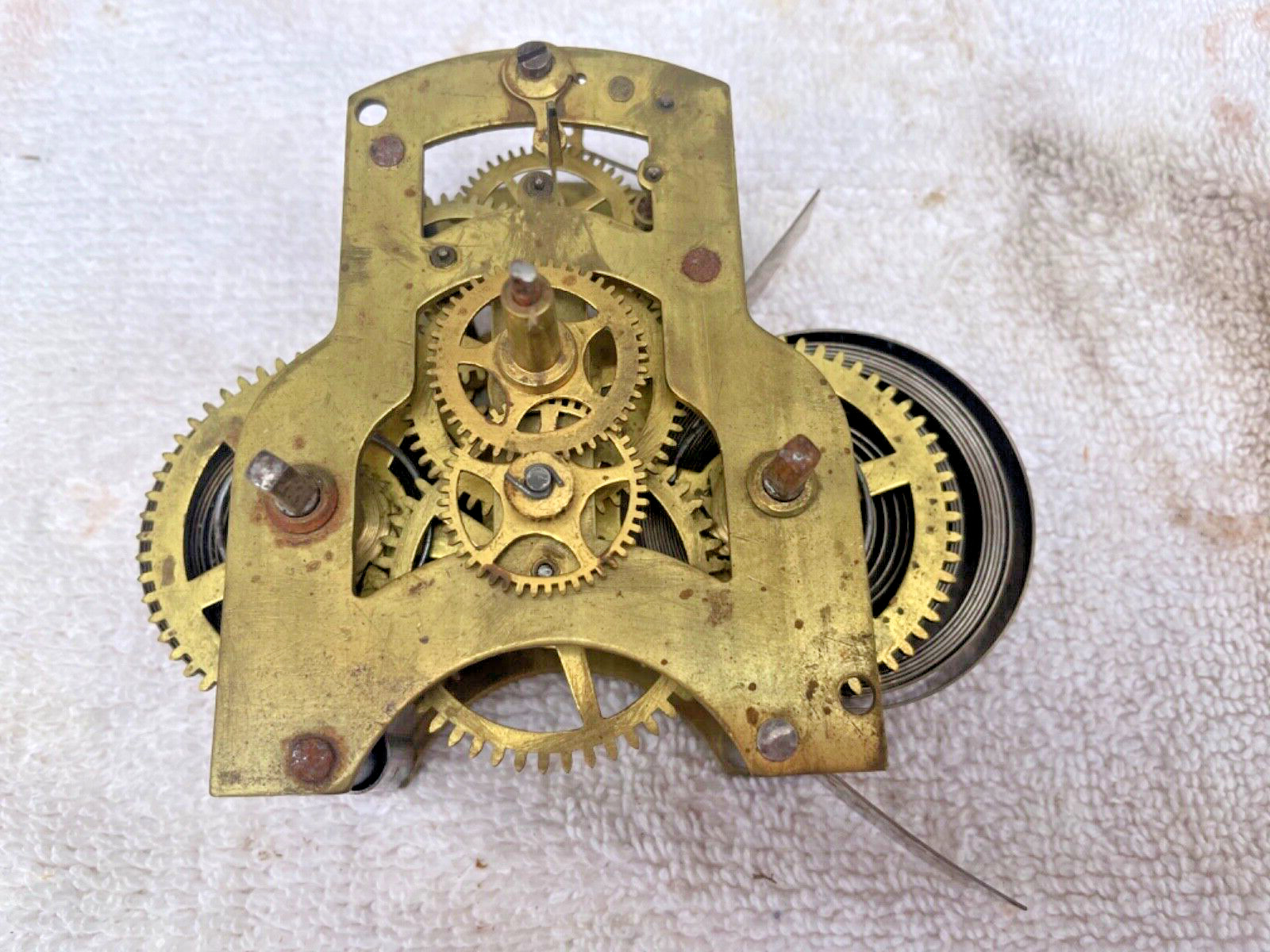 Vintage  Ansonia Clock Co.  Brass Clock Ogee Movement Parts Restore