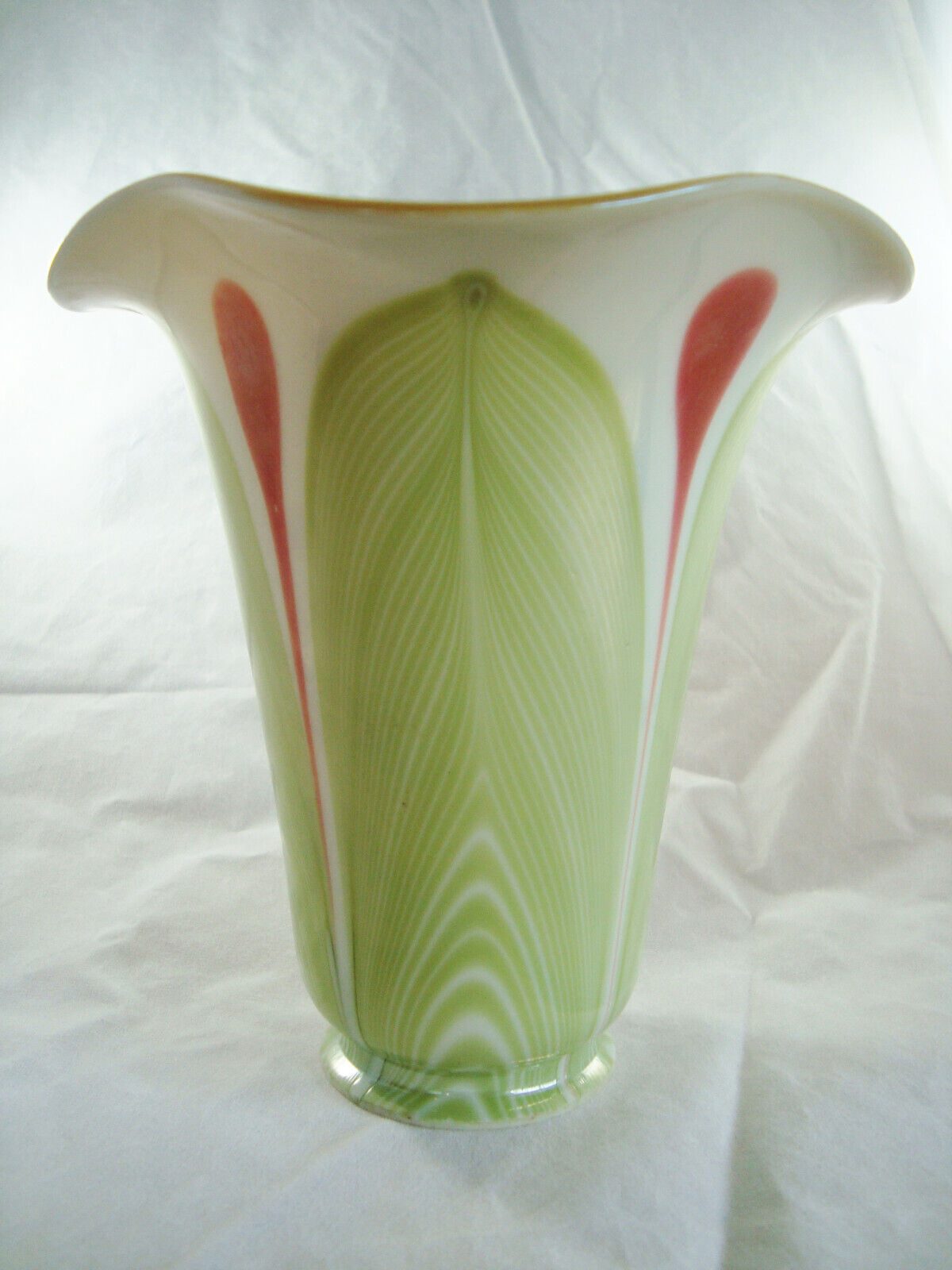 Loetz Ivory PG 5723 Lampshade Antique Art Nouveau Pulled Thread Hand Blown Glass