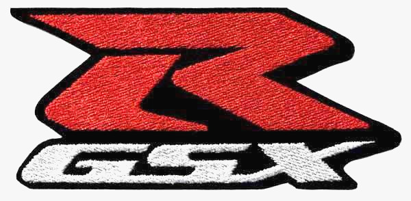 Suzuki GSXR Patch Embroidered Red & White, Suzuki Iron-on Patch
