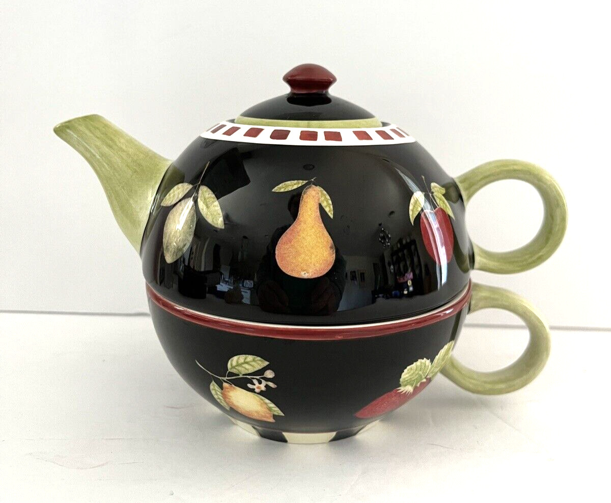 Debbie Mumm Tea Pot and Cup Stacked  Zak Designs 2 piece Classic Fruit Bowl