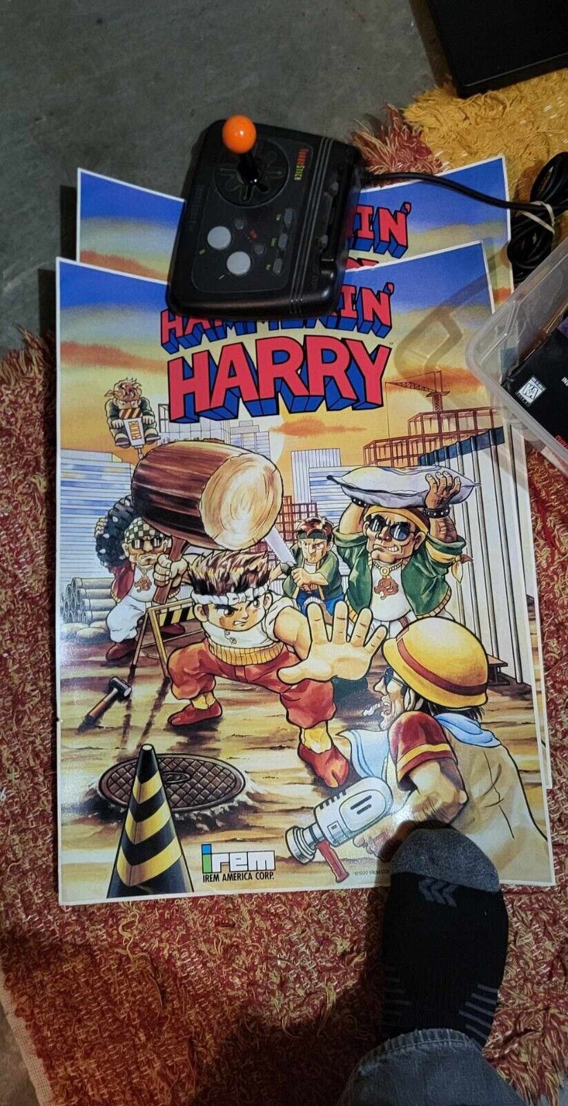 Hammerin Harry Irem Arcade Original Sideart x 2 NEW AUTHENTIC