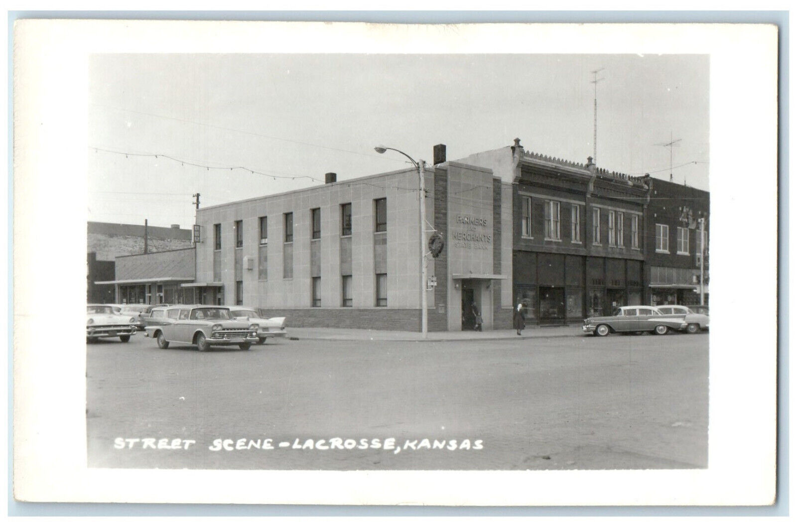 c1960\'s Street Scene Lacrosse Kansas KS Vintage Unposted RPPC Photo Postcard