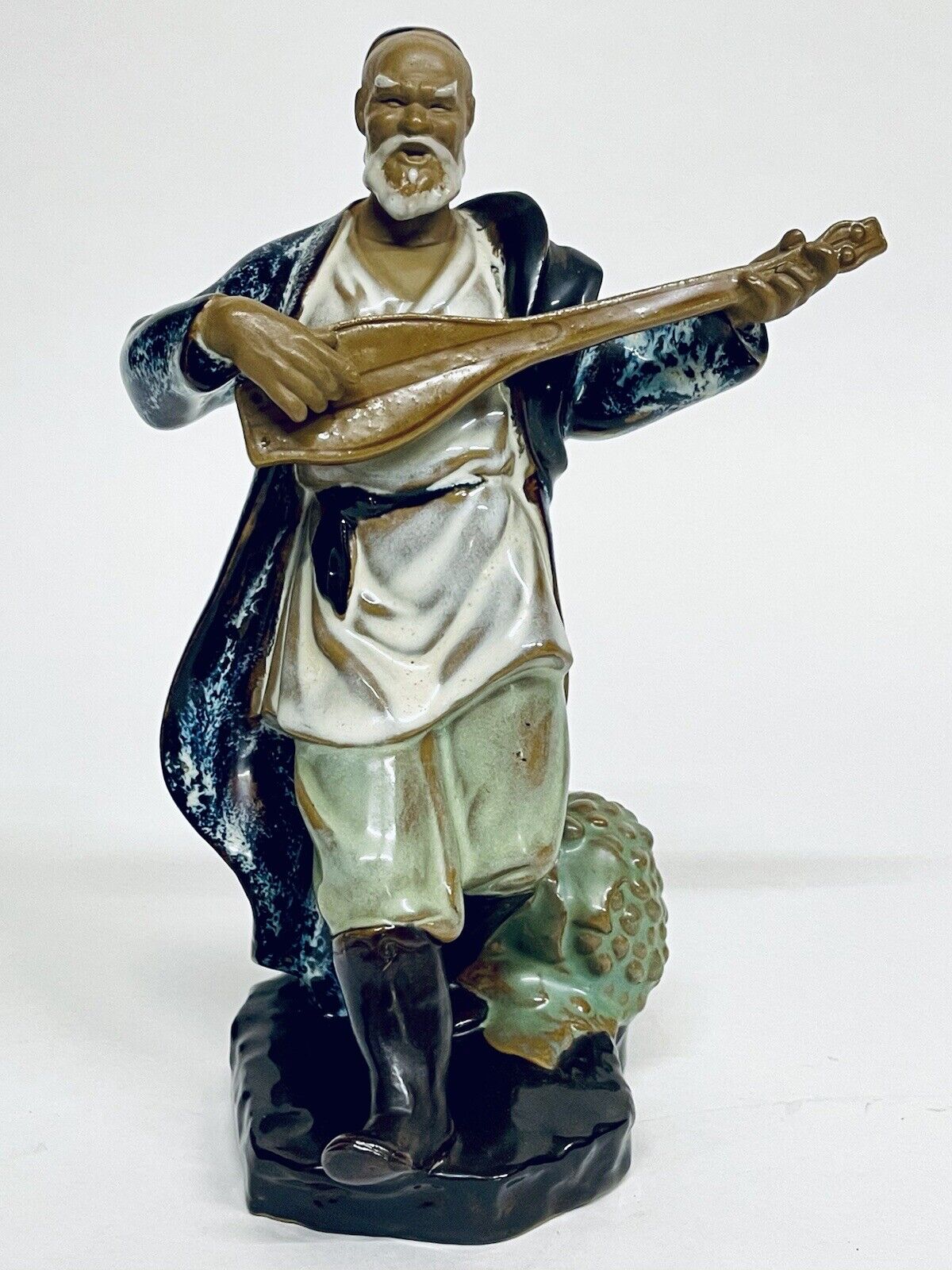 Stunning Vintage Asian Street Musician Fine Porcelain Figurine
