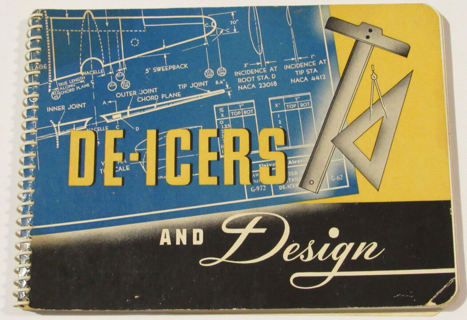 VINTAGE WWII 1943 BOOK/GUIDE TO AIRCRAFT DE-ICER DESIGN BF GOODRICH/ILLUSTRATED